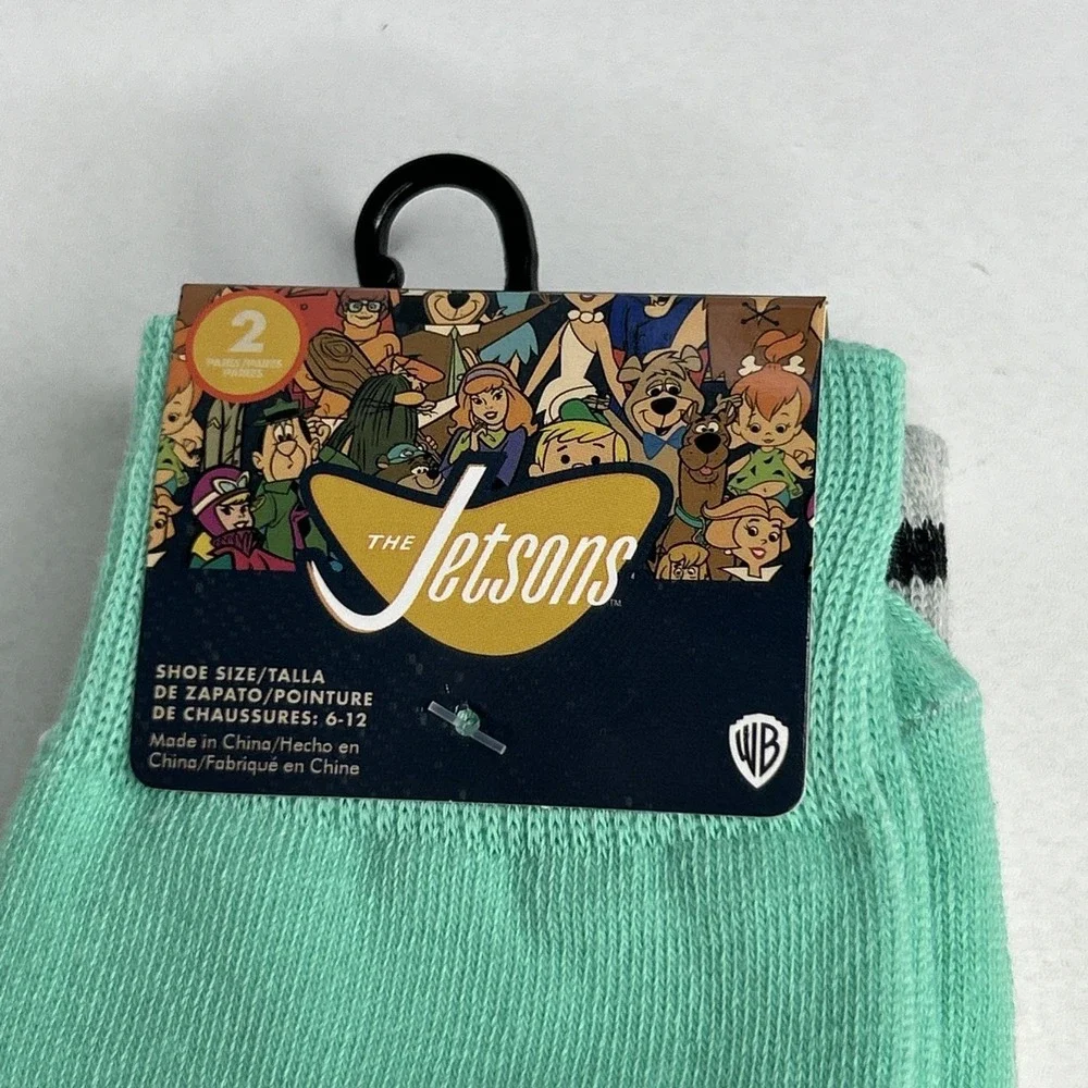 2 Pair The‎ Jetsons Adult Novelty Socks Sz 6-12 Mid Calf Unisex Set Astro George